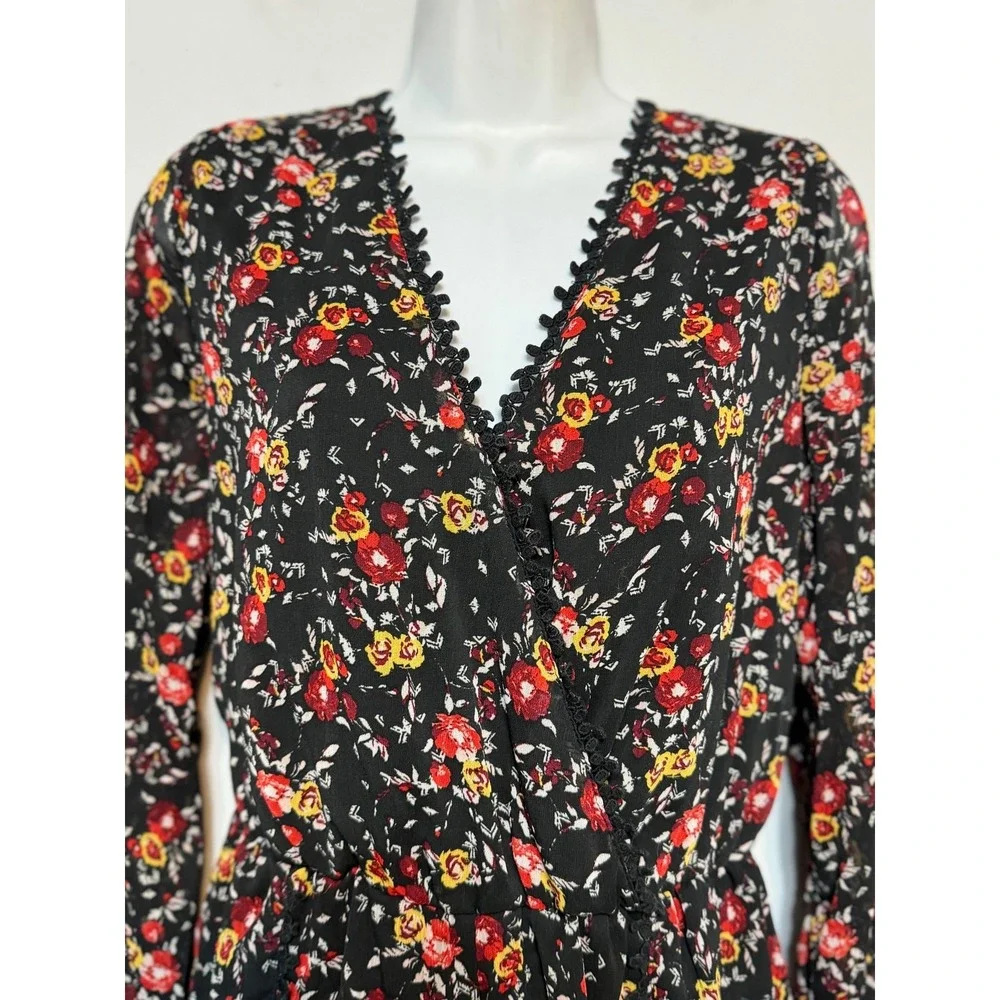 Y2K Material Girl Dark Academia Floral Romper Womens Size‎ L EGirl Indie Sleaze